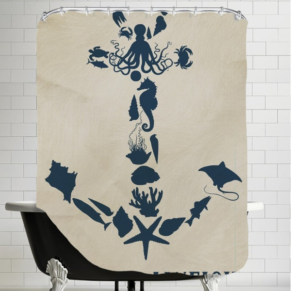 Americanflat 71" x 74" Shower Curtain, Anchors Aweigh 1 and 2 by